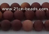 COJ472 15.5 inches 8mm round matte African blood jasper beads