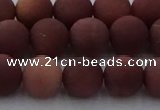 COJ473 15.5 inches 10mm round matte African blood jasper beads