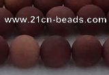 COJ474 15.5 inches 12mm round matte African blood jasper beads