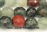COJ495 15 inches 6mm faceted round blood jasper beads