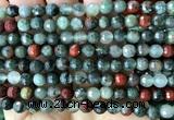 COJ506 15 inches 6mm faceted round blood jasper beads wholesale