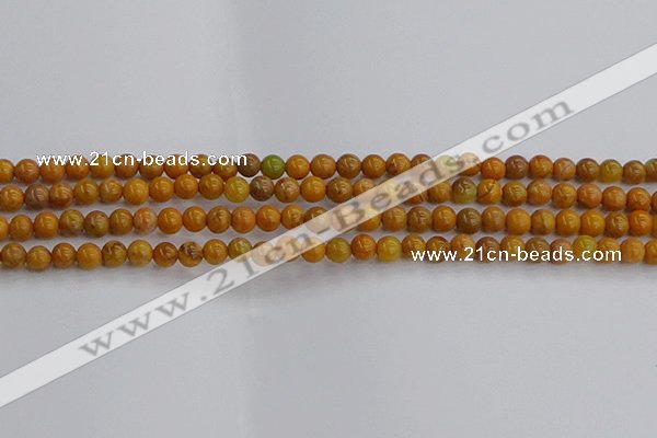 COJ600 15.5 inches 4mm round orpiment jasper beads wholesale