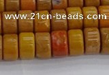 COJ621 15.5 inches 5*8mm heishi orpiment jasper beads