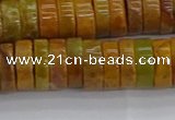 COJ622 15.5 inches 3*10mm heishi orpiment jasper beads