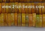 COJ623 15.5 inches 3*12mm heishi orpiment jasper beads