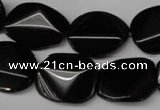 CON105 15.5 inches 15*20mm cut oval black onyx gemstone beads