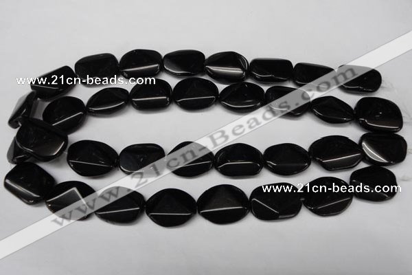CON106 15.5 inches 18*25mm cut oval black onyx gemstone beads