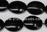 CON34 15.5 inches 17*22mm oval black onyx gemstone beads