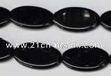 CON38 15.5 inches 14*24mm oval black onyx gemstone beads