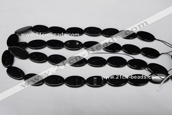 CON38 15.5 inches 14*24mm oval black onyx gemstone beads