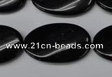 CON59 15.5 inches 18*30mm twisted oval black onyx gemstone beads