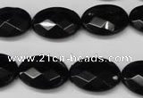 CON66 15.5 inches 15*20mm faceted oval black onyx gemstone beads