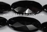 CON69 15.5 inches 20*40mm faceted oval black onyx gemstone beads