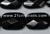 CON91 15.5 inches 18*25mm faceted rectangle black onyx gemstone beads