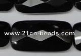 CON93 15.5 inches 20*40mm faceted rectangle black onyx gemstone beads