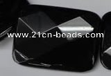 CON94 15.5 inches 30*40mm faceted rectangle black onyx gemstone beads