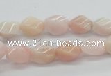 COP06 15.5 inches 9*12mm twisted rice natural pink opal beads wholesale