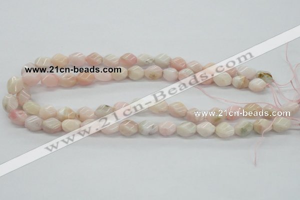 COP06 15.5 inches 9*12mm twisted rice natural pink opal beads wholesale