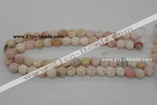 COP07 15.5 inches 13mm flat round natural pink opal beads wholesale