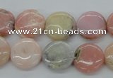 COP08 15.5 inches 16mm flat round natural pink opal beads wholesale