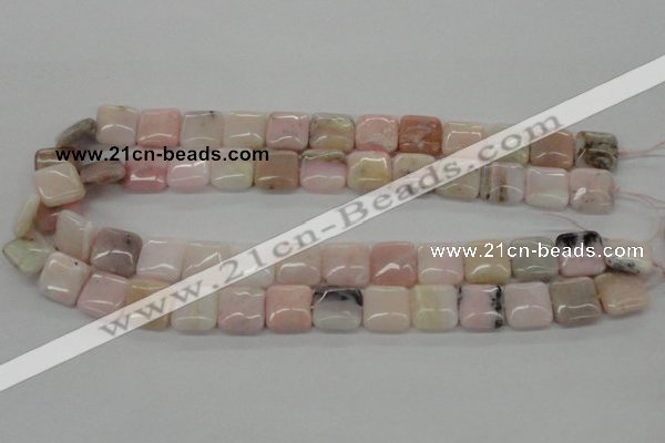 COP10 15.5 inches 14*14mm square natural pink opal beads wholesale