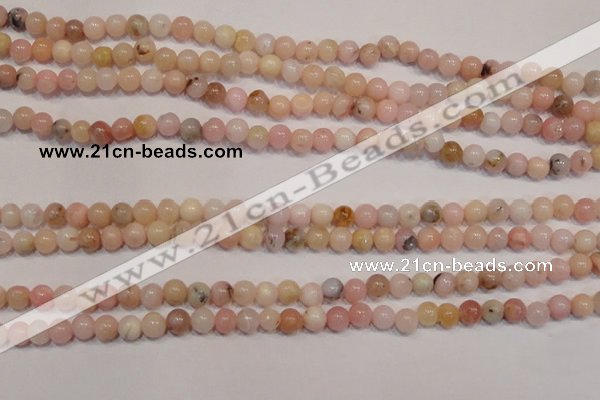 COP1001 15.5 inches 4mm round natural pink opal gemstone beads