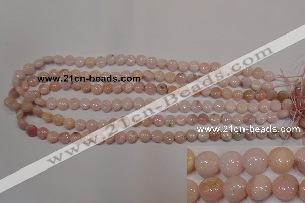 COP1011 15.5 inches 8mm flat round natural pink opal gemstone beads