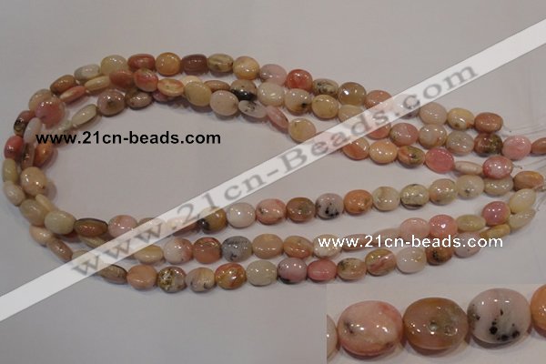 COP1021 15.5 inches 8*10mm oval natural pink opal gemstone beads