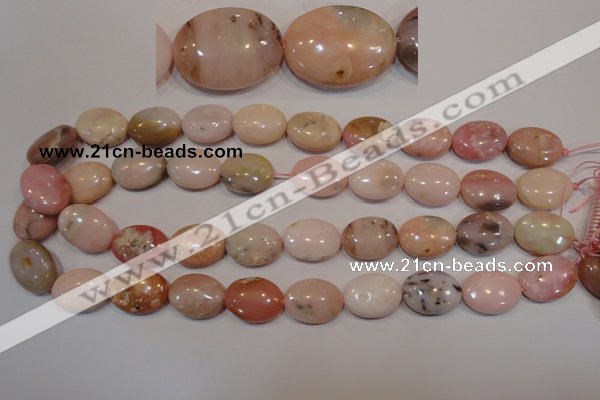 COP1025 15.5 inches 15*20mm oval natural pink opal gemstone beads