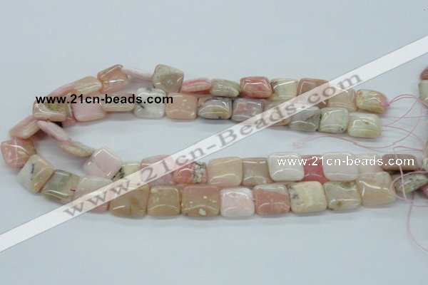 COP11 15.5 inches 16*16mm square natural pink opal beads wholesale