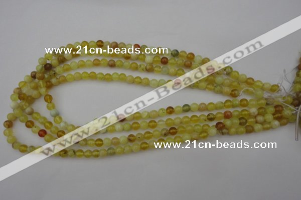 COP1200 15.5 inches 4mm round yellow opal gemstone beads