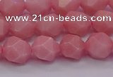 COP1223 15.5 inches 10mm faceted nuggets Chinese pink opal beads