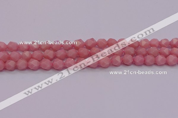 COP1223 15.5 inches 10mm faceted nuggets Chinese pink opal beads