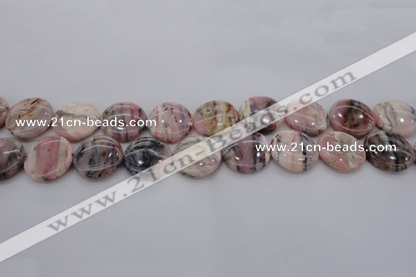 COP1261 15.5 inches 12mm flat round natural pink opal gemstone beads