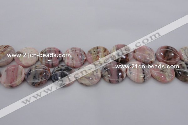 COP1263 15.5 inches 16mm flat round natural pink opal gemstone beads