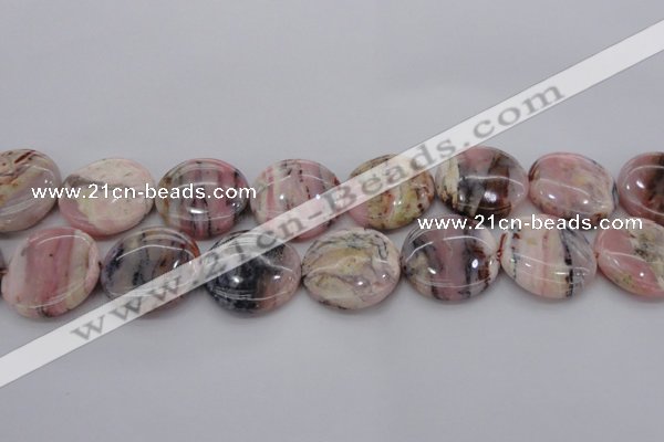 COP1265 15.5 inches 20mm flat round natural pink opal gemstone beads