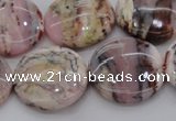 COP1266 15.5 inches 22mm flat round natural pink opal gemstone beads