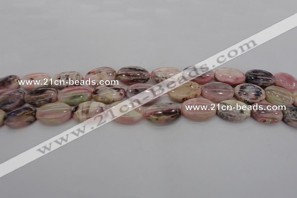 COP1274 15.5 inches 12*16mm oval natural pink opal gemstone beads