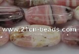 COP1281 15.5 inches 15*30mm oval natural pink opal gemstone beads