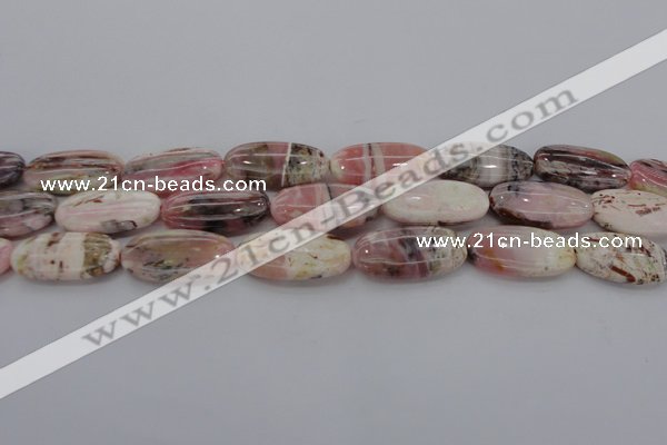 COP1281 15.5 inches 15*30mm oval natural pink opal gemstone beads