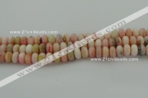 COP1288 15.5 inches 6*10mm rondelle natural pink opal beads