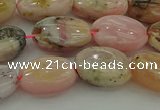 COP1291 15.5 inches 10*14mm oval natural pink opal beads