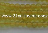 COP1300 15.5 inches 4mm round natural yellow opal gemstone beads