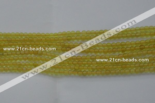 COP1300 15.5 inches 4mm round natural yellow opal gemstone beads