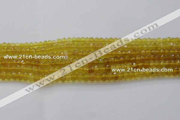 COP1310 15.5 inches 4*6mm faceted rondelle yellow opal gemstone beads