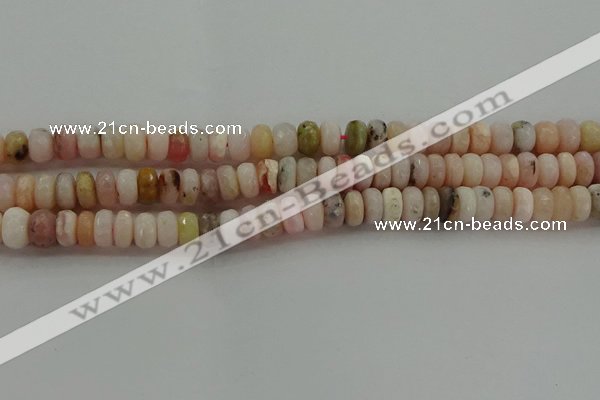 COP1322 15.5 inches 5*8mm faceted rondelle natural pink opal beads