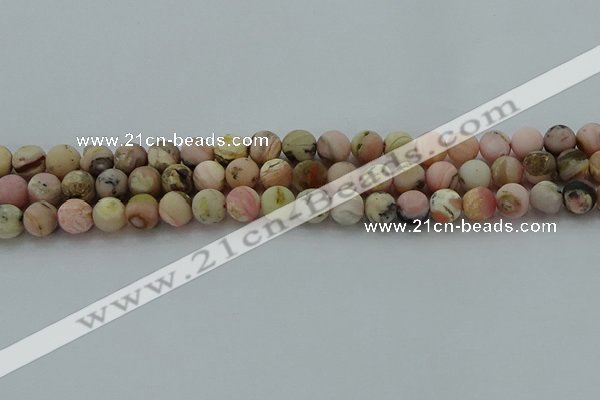 COP1332 15.5 inches 8mm round matte natural pink opal gemstone beads