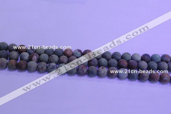 COP1351 15.5 inches 6mm round matte green opal gemstone beads