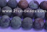 COP1352 15.5 inches 8mm round matte green opal gemstone beads