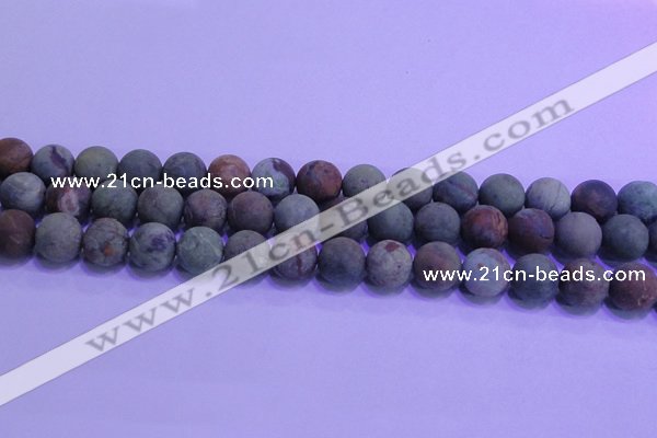 COP1353 15.5 inches 10mm round matte green opal gemstone beads